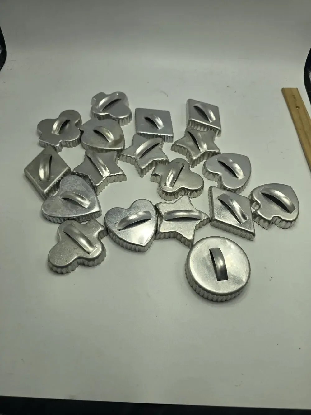 Vintage Tin Metal Assorted Card Suit Cookie Cutters